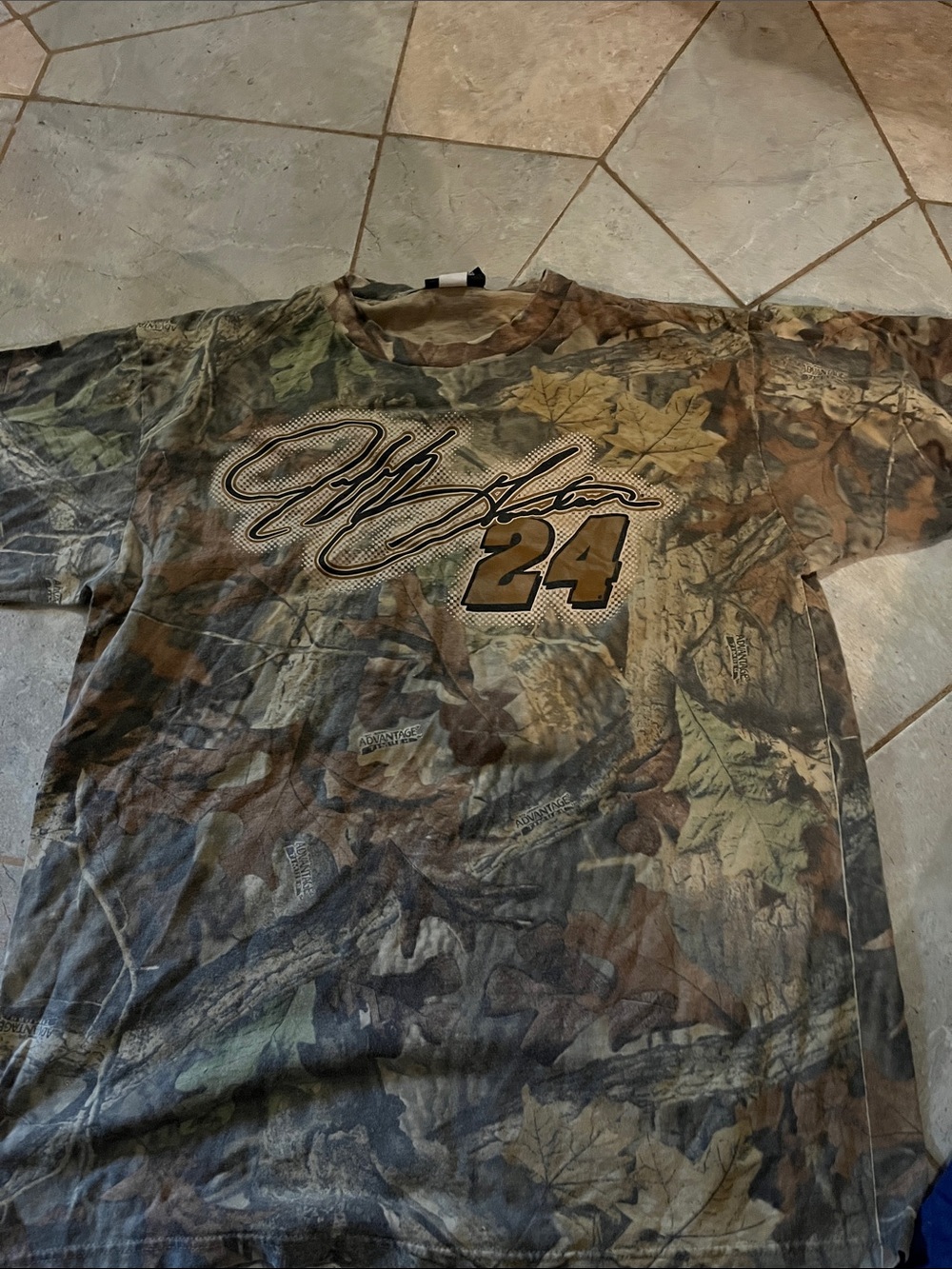 Chase Authentics Camo Graphic Tee with '24' Accent - Brown/Green